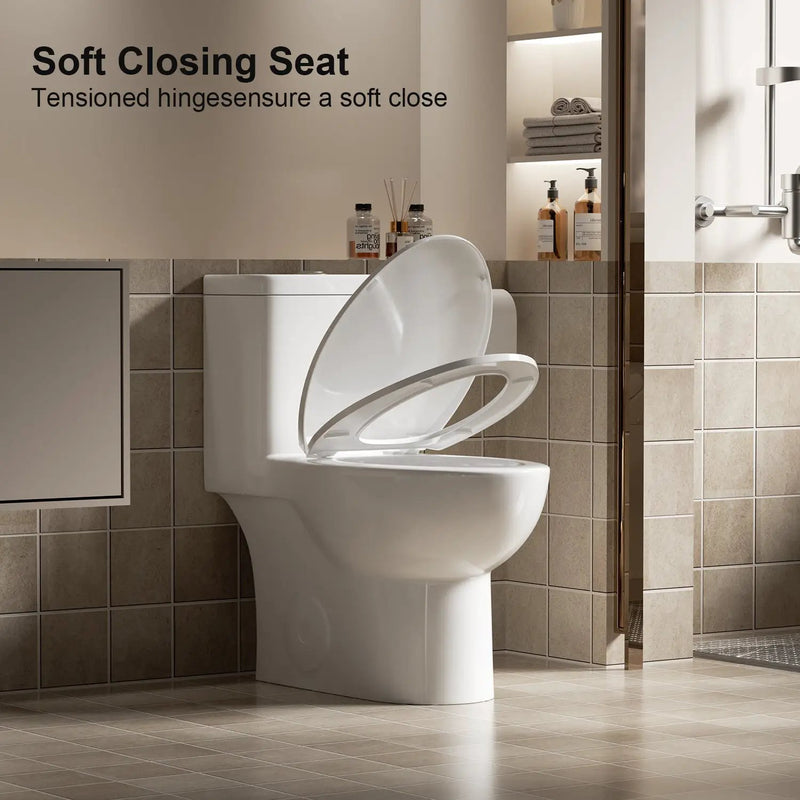 1.1/1.6 GPF Tornado Flush One-Piece Toilet with Comfort Chair Seat by HouseOfZazla