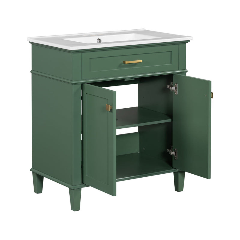 Bathroom Vanity With Ceramic Basin, Soft Close Door And Adjustable Shelves by HouseOfZazla