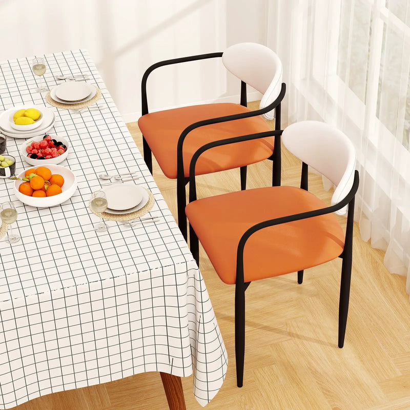 Modern Dining Chairs Set of 2 with Padded Seat and Curved Back by DirectDeals