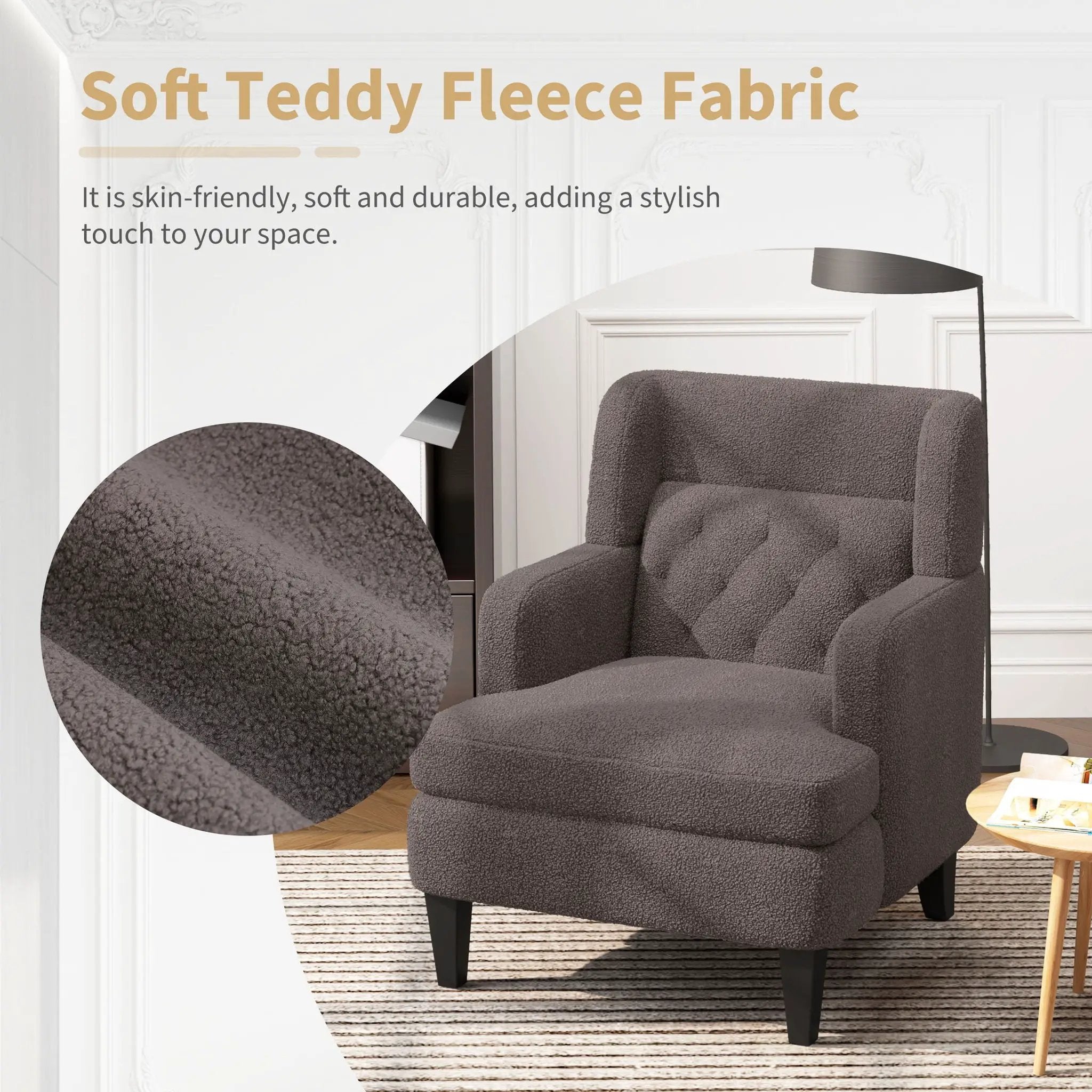 Upholstered Accent Chair Tufted Armchair For Living Room And Bedroom by Unique Piece Furniture