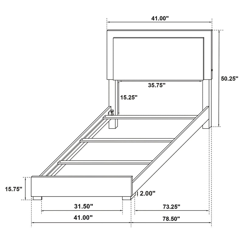 Marceline Wood Twin LED Panel Bed Black by Unique Piece Furniture