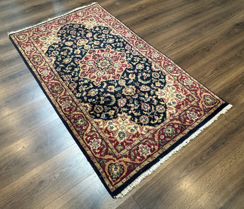 Pak Persian Sarouk Rug 3x5, Navy Blue and Red by Jewel Rugs