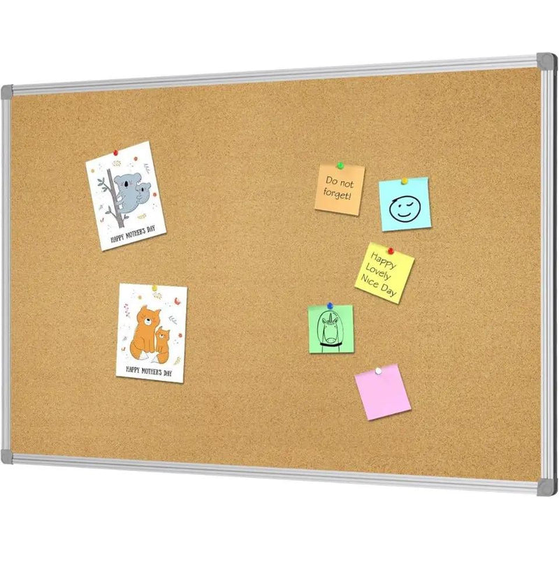 Lockways Cork Board Bulletin Board, Double Sided Corkboard 36" x 24", Wall-Mounted Aluminum Framed Message Presentation Notice Board 3 x 2 by Selzalot