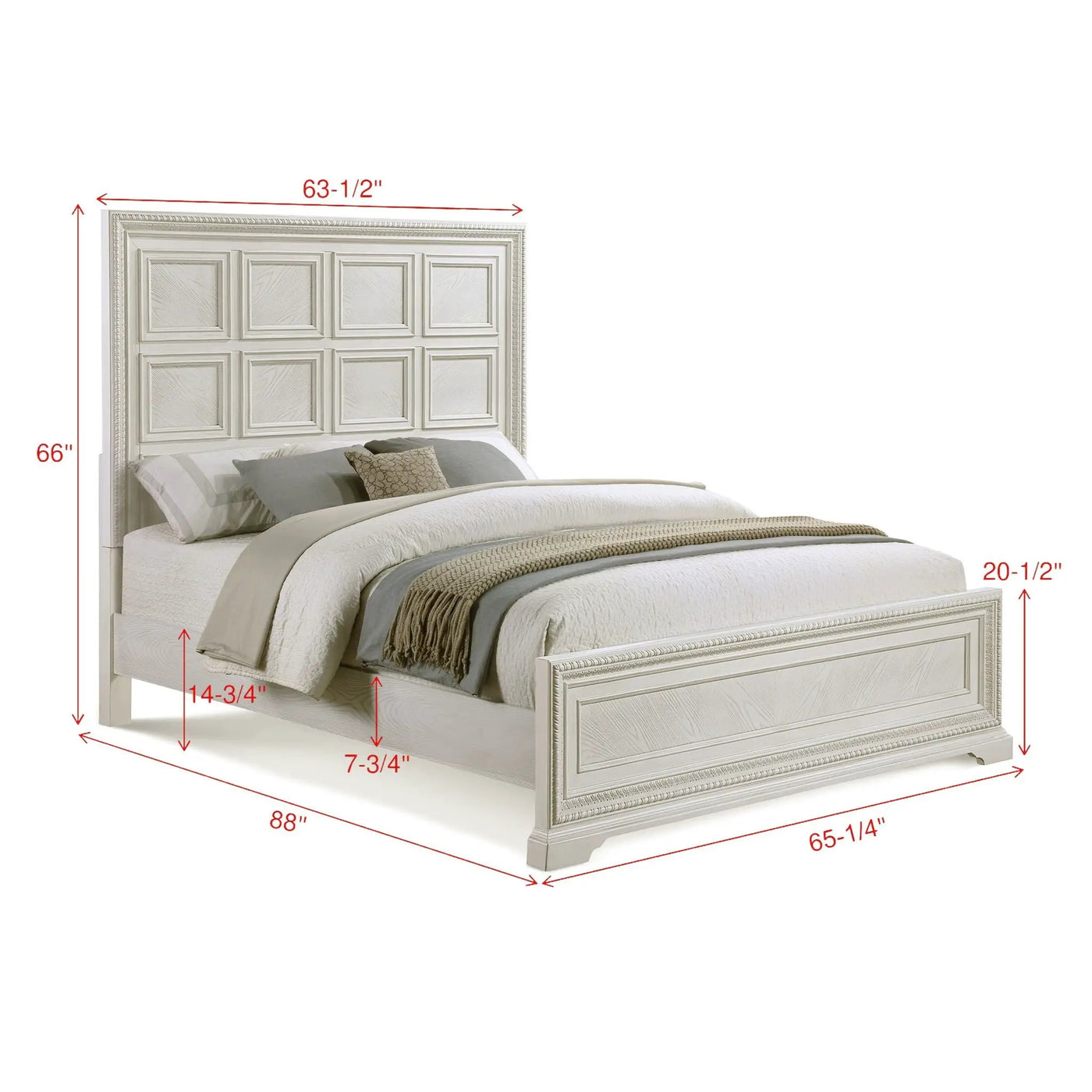 Geometric Design Headboard Panel Bed by Unique Piece Furniture
