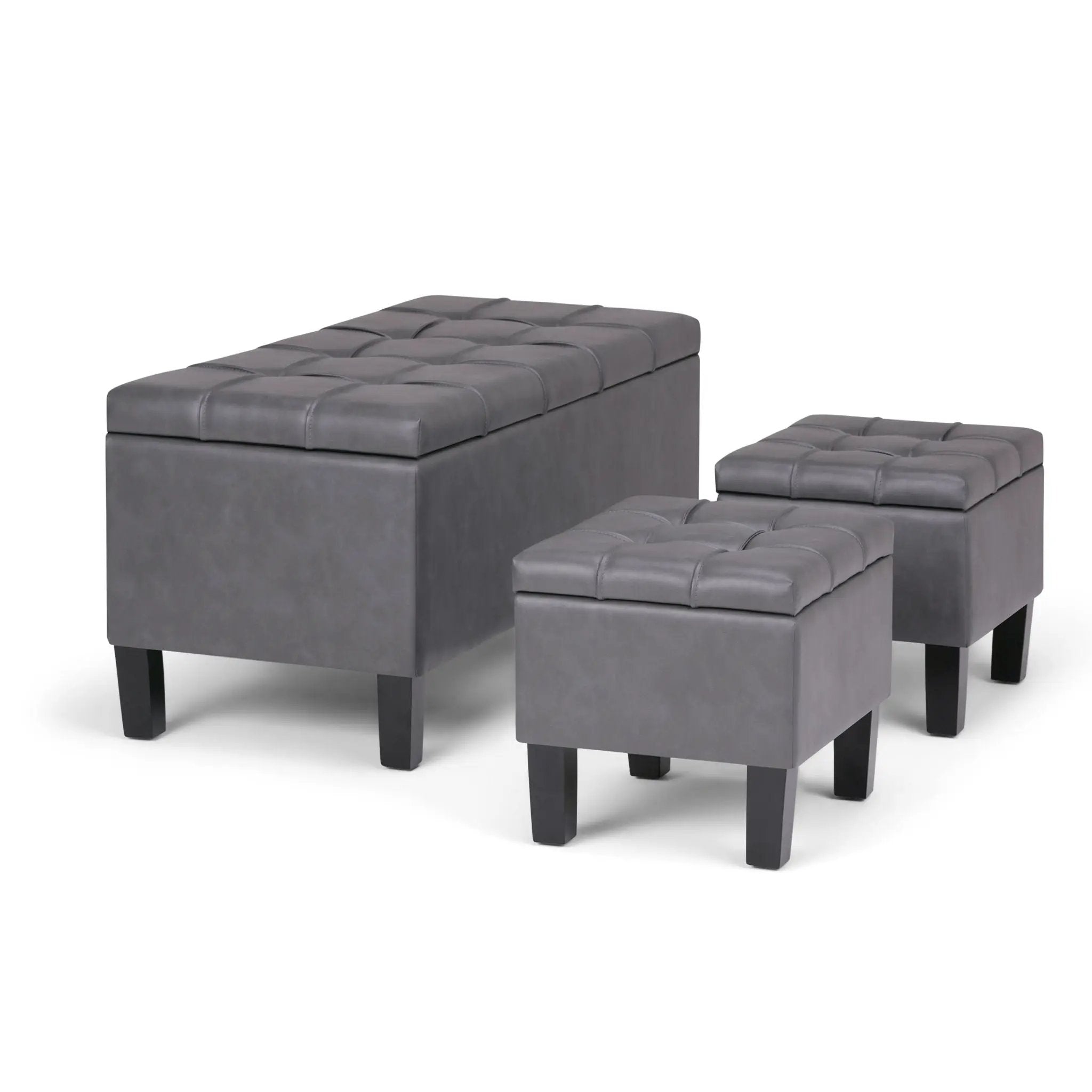 Dover - 3 Piece Storage Ottoman Contemporary Design by Unique Piece Furniture