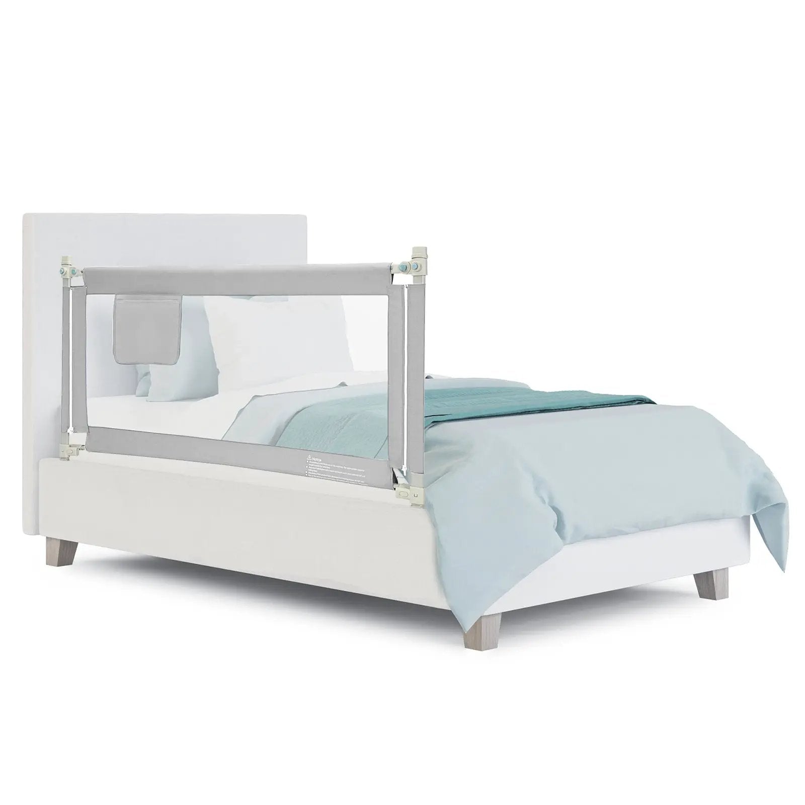 57 Inch Toddlers Vertical Lifting Baby Bed Rail Guard with Lock by DirectDeals