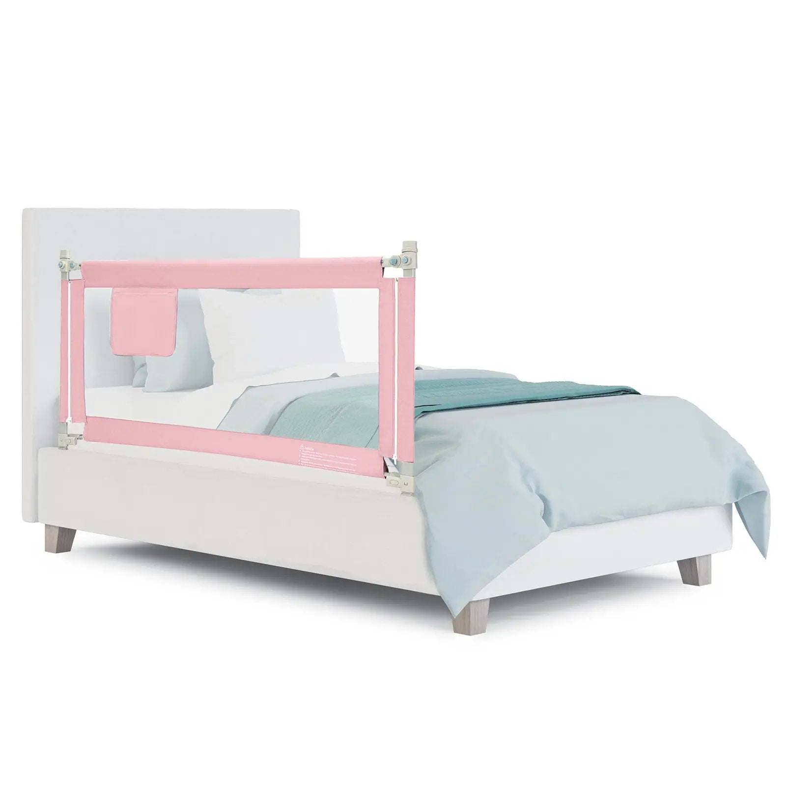 57 Inch Toddlers Vertical Lifting Baby Bed Rail Guard with Lock by DirectDeals