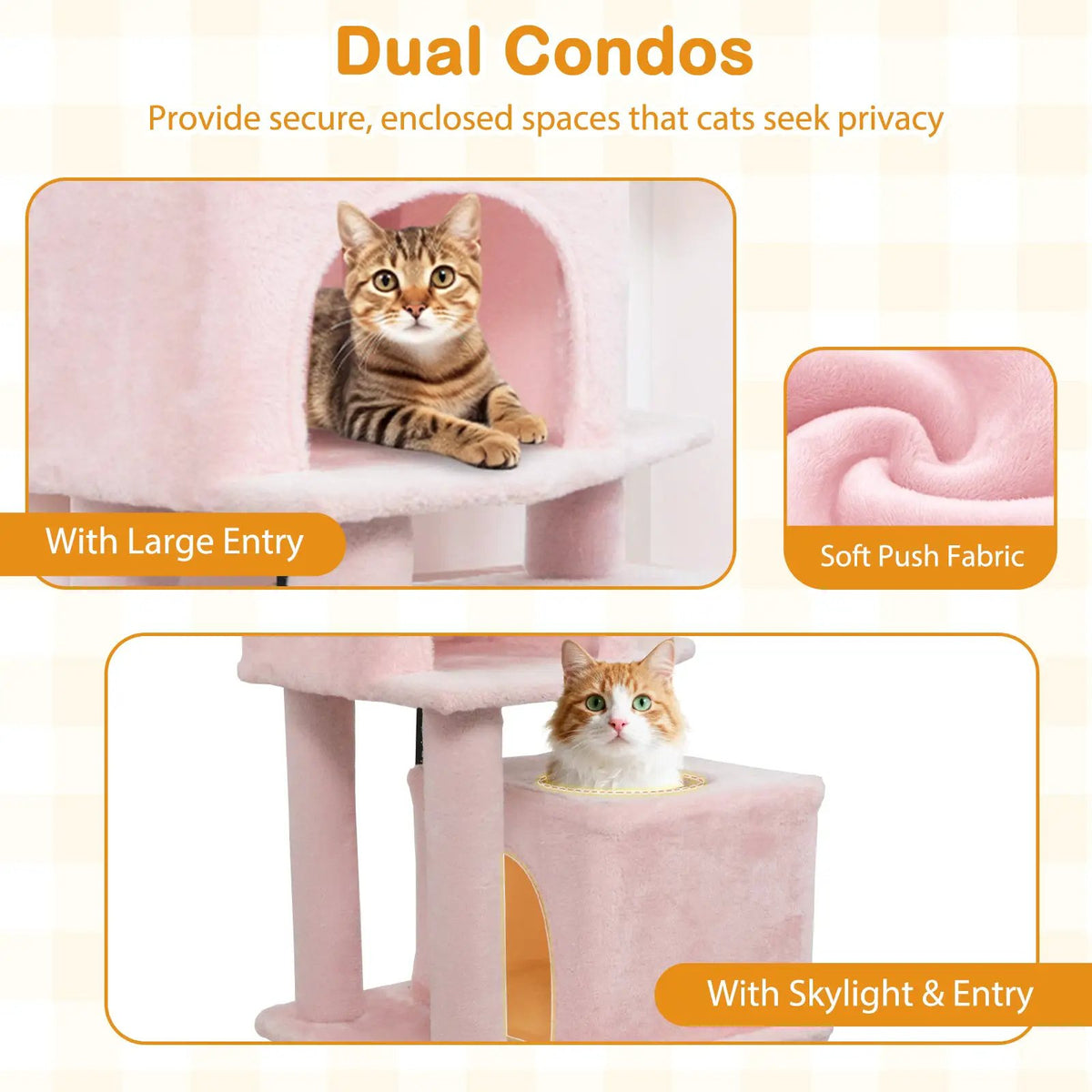 57 Inch Cat Tree with Dual Condos and Hammock and 2 Dangling Balls, photo 17 of 40