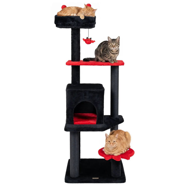 57" Gothic Cat Tower with Padded Perch and Spider Toy by DirectDeals