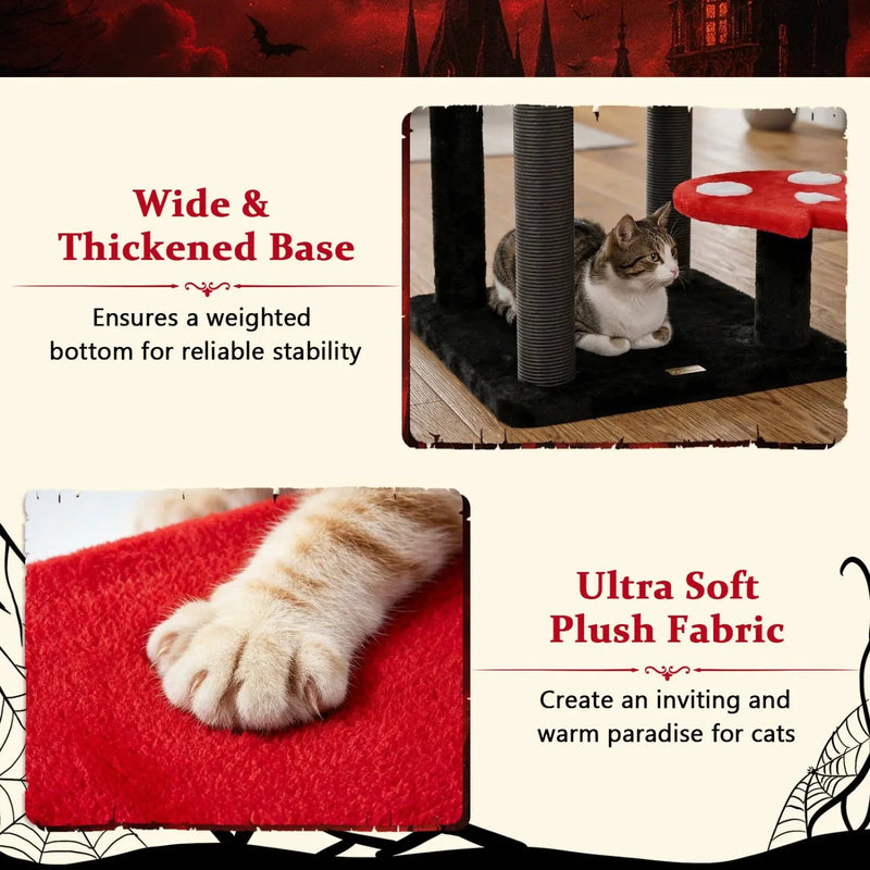 57" Gothic Cat Tower with Padded Perch and Spider Toy by DirectDeals