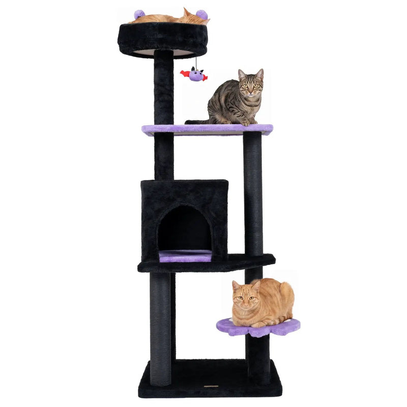 57" Gothic Cat Tower with Padded Perch and Spider Toy by DirectDeals