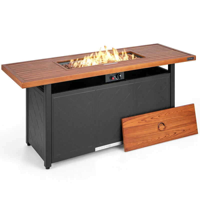 57 Inch 50 000 BTU Rectangular Propane Outdoor Fire Pit Table by DirectDeals