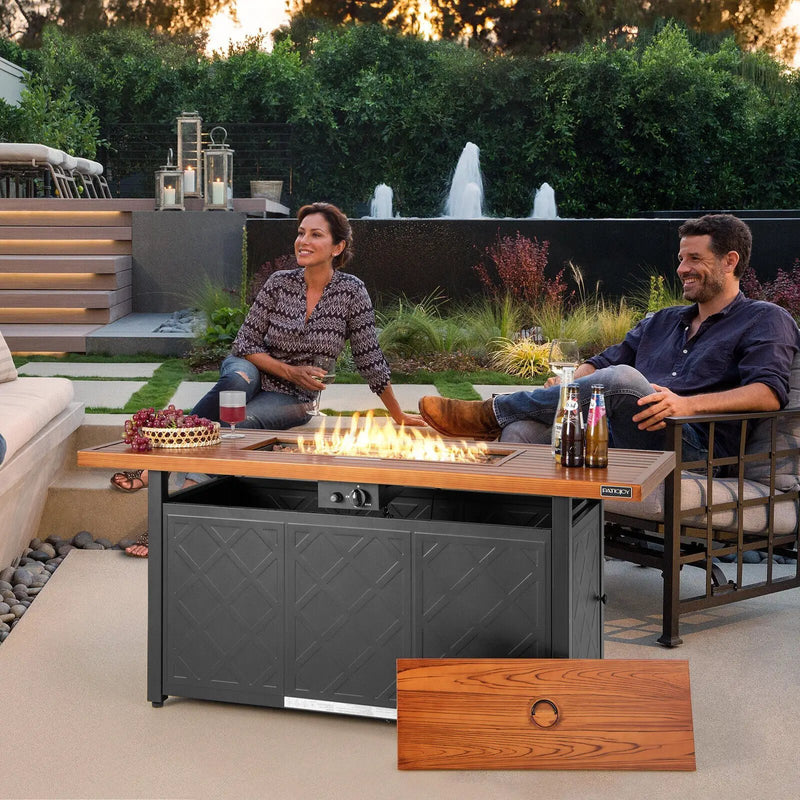 57 Inch 50 000 BTU Rectangular Propane Outdoor Fire Pit Table by DirectDeals