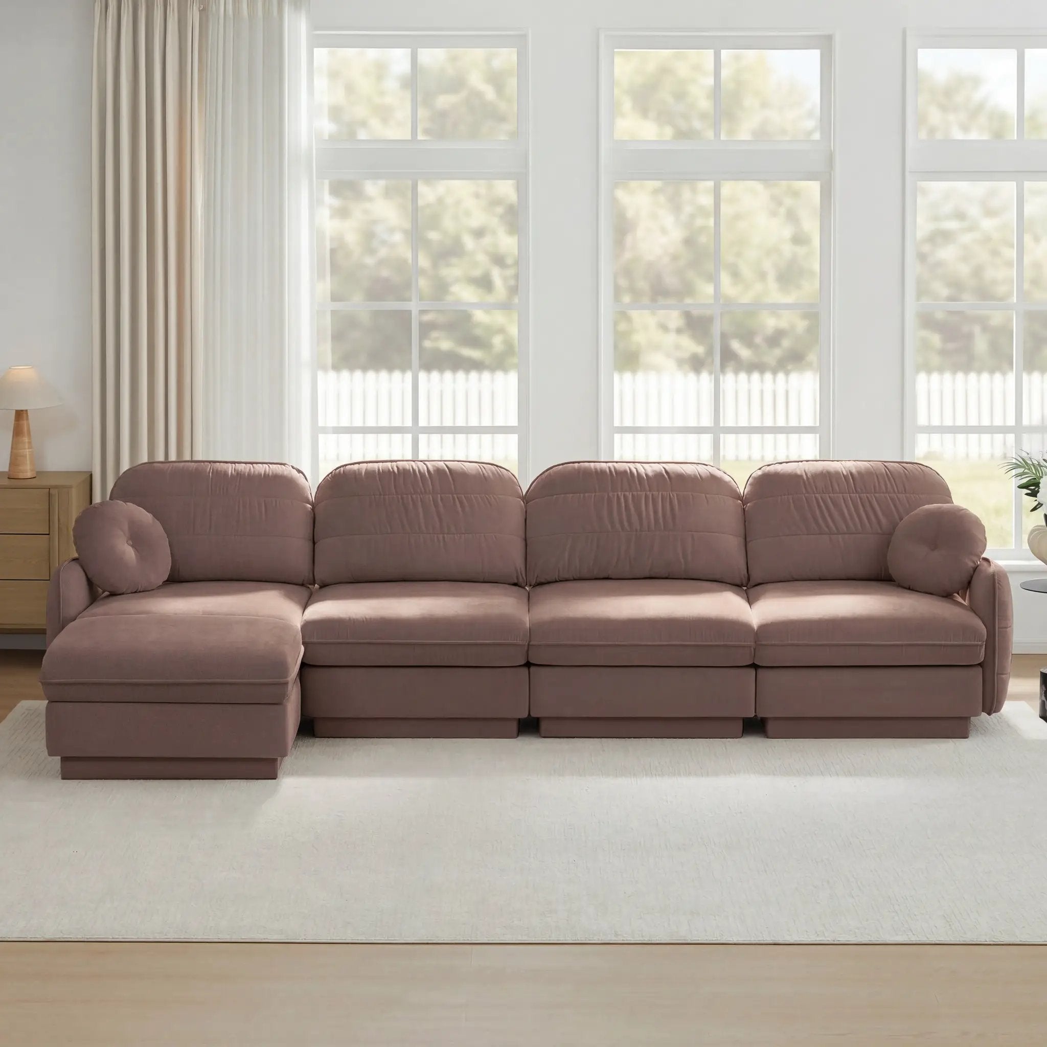 137" Oversize Chenille L-Shaped Sofa by HouseOfZazla