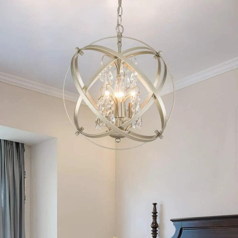 4 Lights Cage Crystal Chandelier by HouseOfZazla