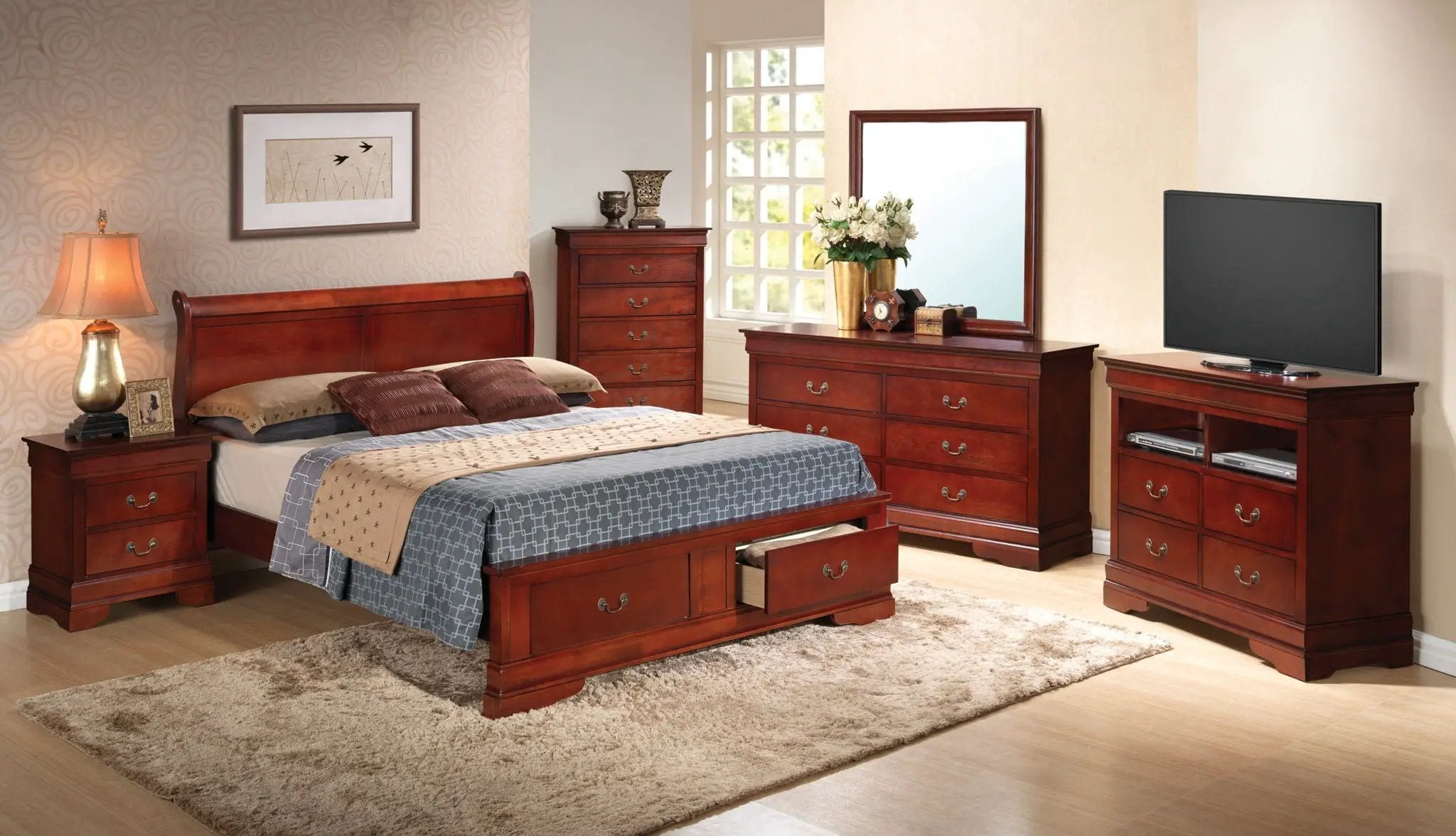 Upholstered Panel Sleigh Bed Design by HouseOfZazla