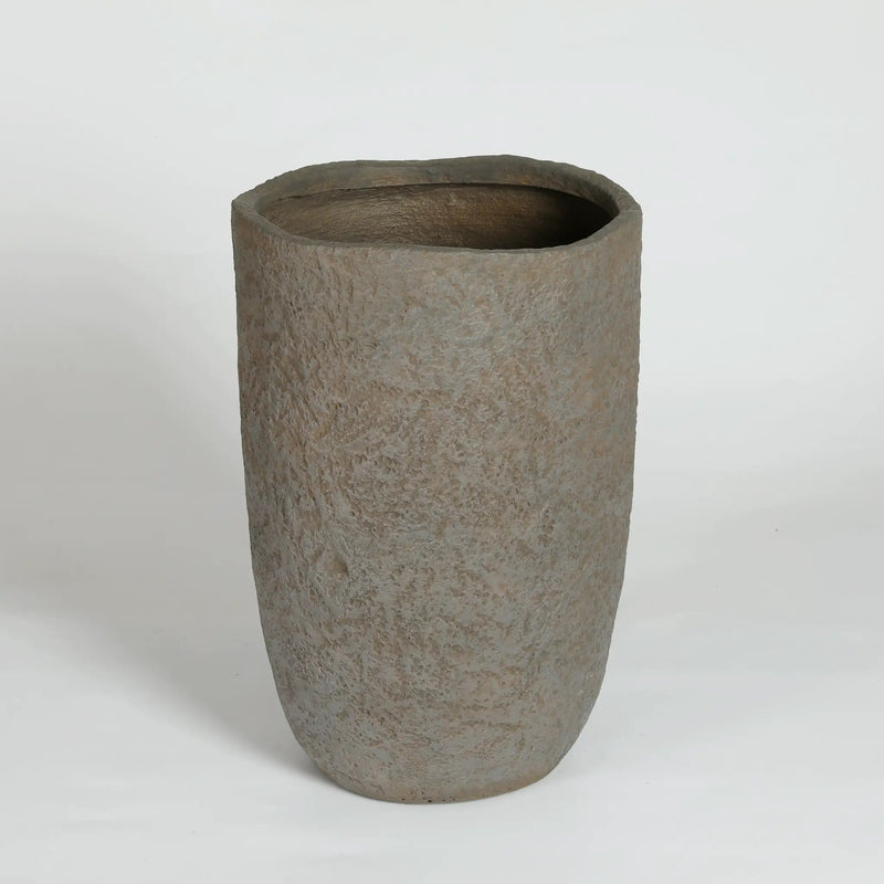 Round Concrete Planter Set of 2, Large Indoor & Outdoor Planter Pots by HouseOfZazla