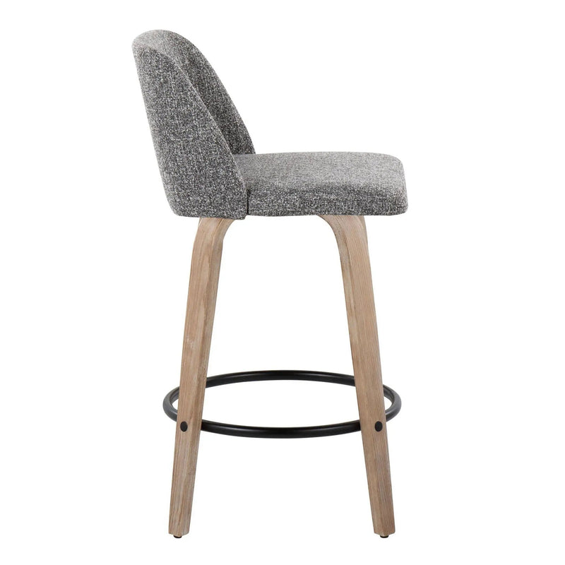 Toriano - Contemporary Fixed-Height Counter Stool & Swivel With Round Footrest (Set of 2) by Unique Piece Furniture