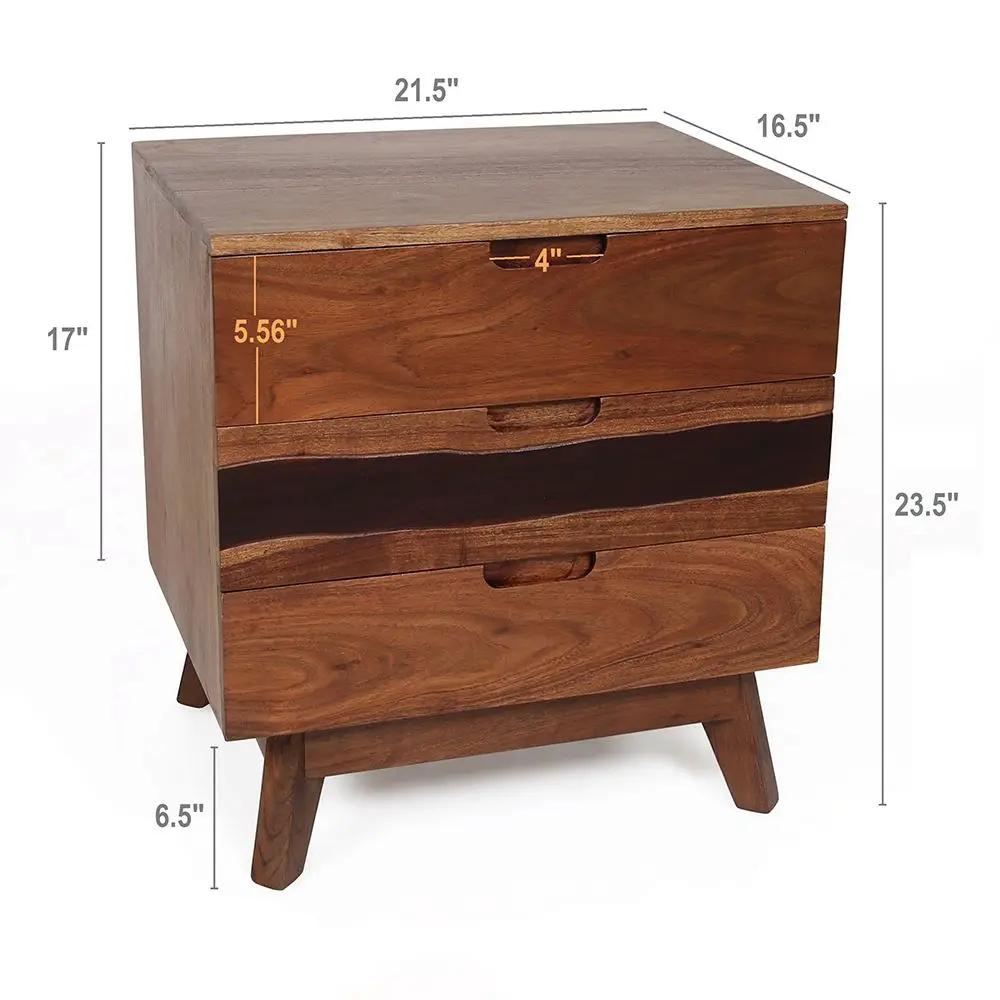 Nightstand Natural Wood - Brown by HouseOfZazla