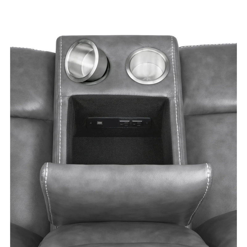 Carmen - Cool Motion Loveseat With Storage, With Reclining Function And Built In Storage - Gray by HouseOfZazla