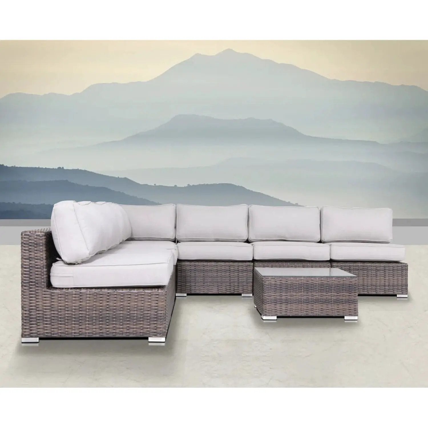 Seating Set With Cushions Handcrafted Wicker Design by Unique Piece Furniture