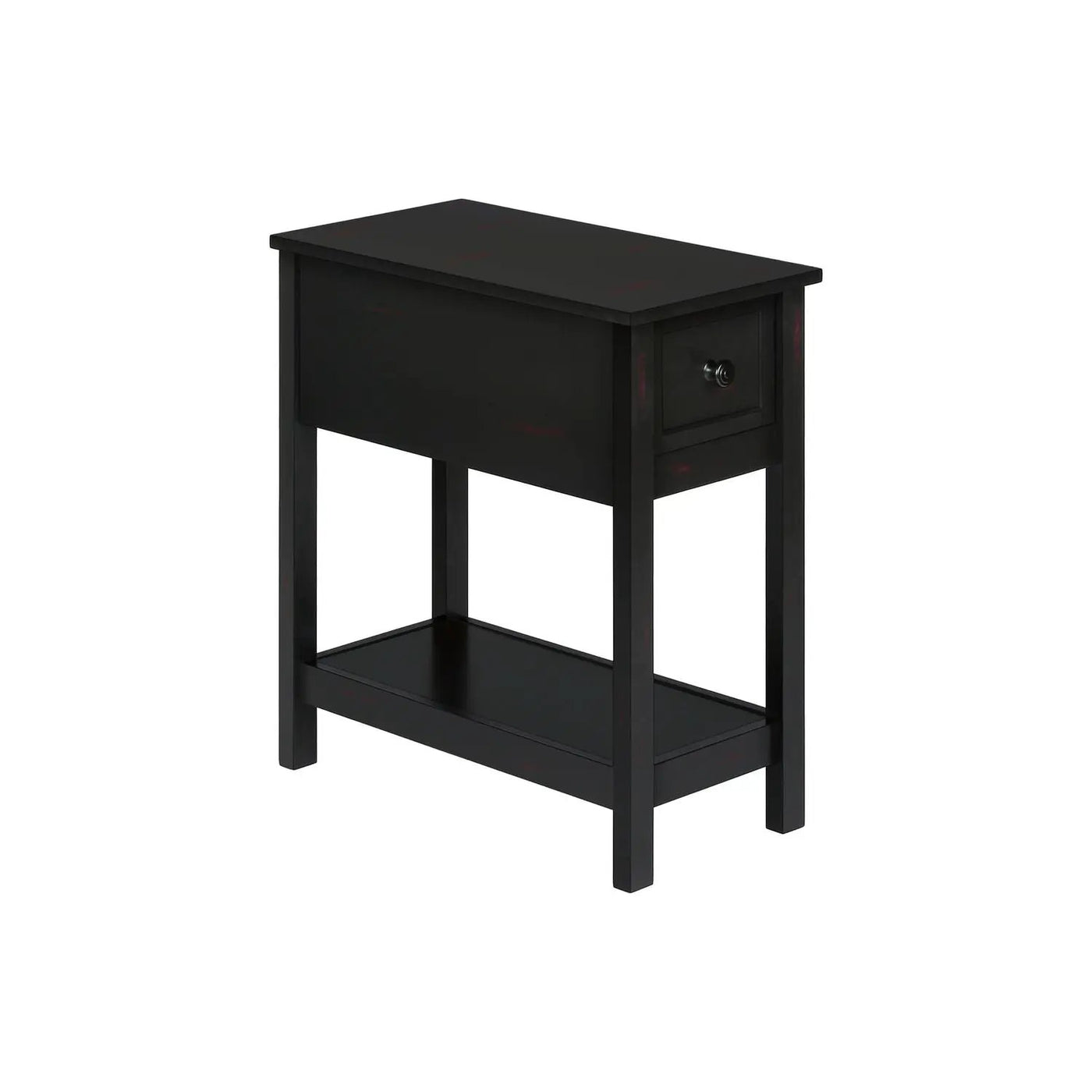 Accent End Table, 2 Tier, Narrow, Lamp, Storage Drawer, Charming Design by Unique Piece Furniture