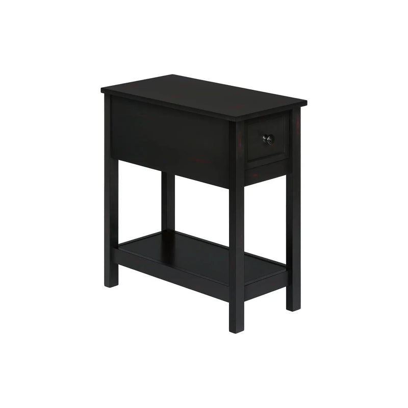 Accent End Table, 2 Tier, Narrow, Lamp, Storage Drawer, Charming Design by Unique Piece Furniture