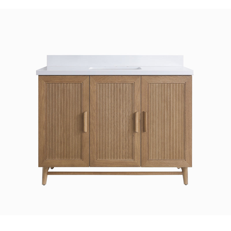 Fully Assembled 48" Freestanding Single Sink Light Coffee Bathroom Vanity by HouseOfZazla