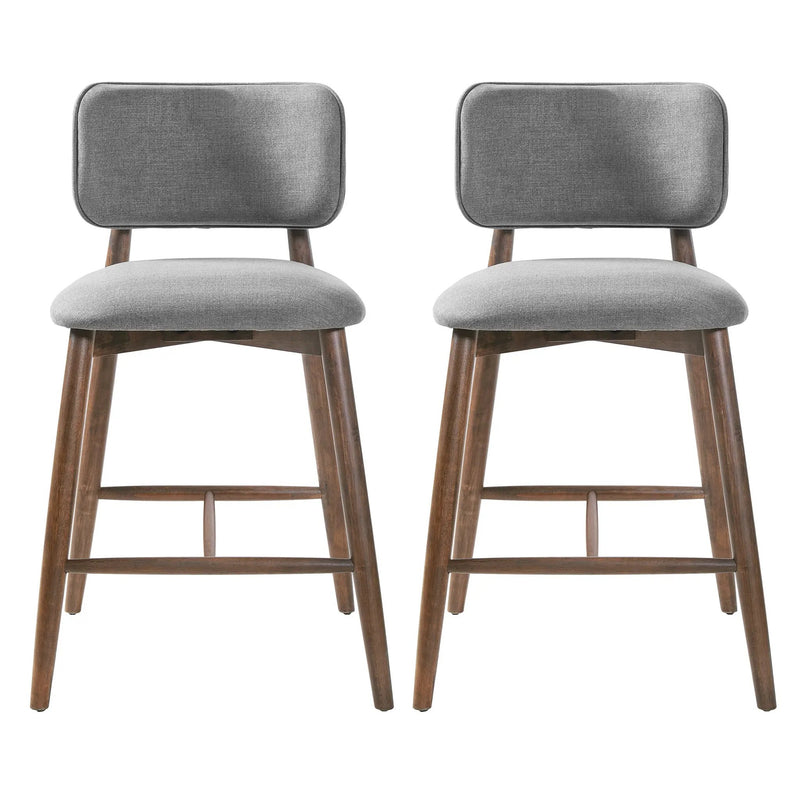 25.7 Inch Seat Height Fabric & Rubberwood Bar Stool by HouseOfZazla