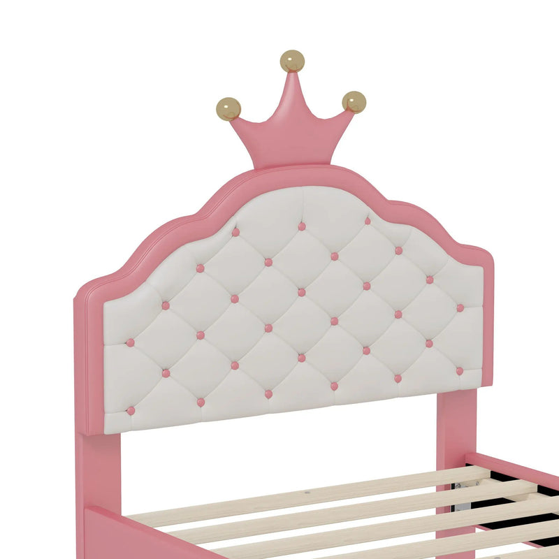 Lovely Crown Fantasy Princess Bed With Tufted Headboard by HouseOfZazla