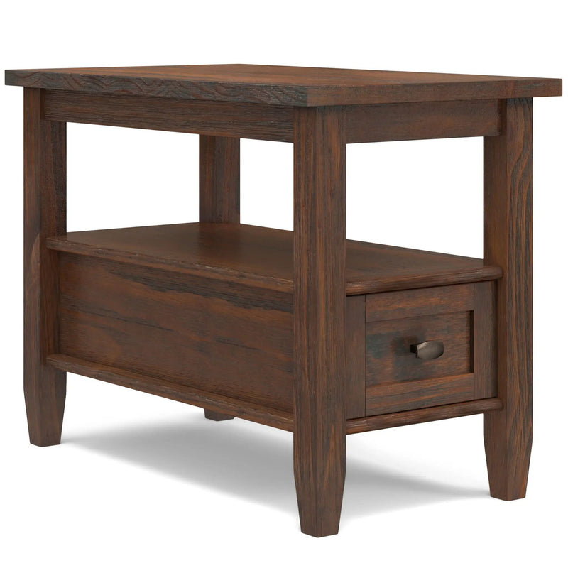 Warm Shaker - Narrow Side Table - Distressed Charcoal Brown by Unique Piece Furniture