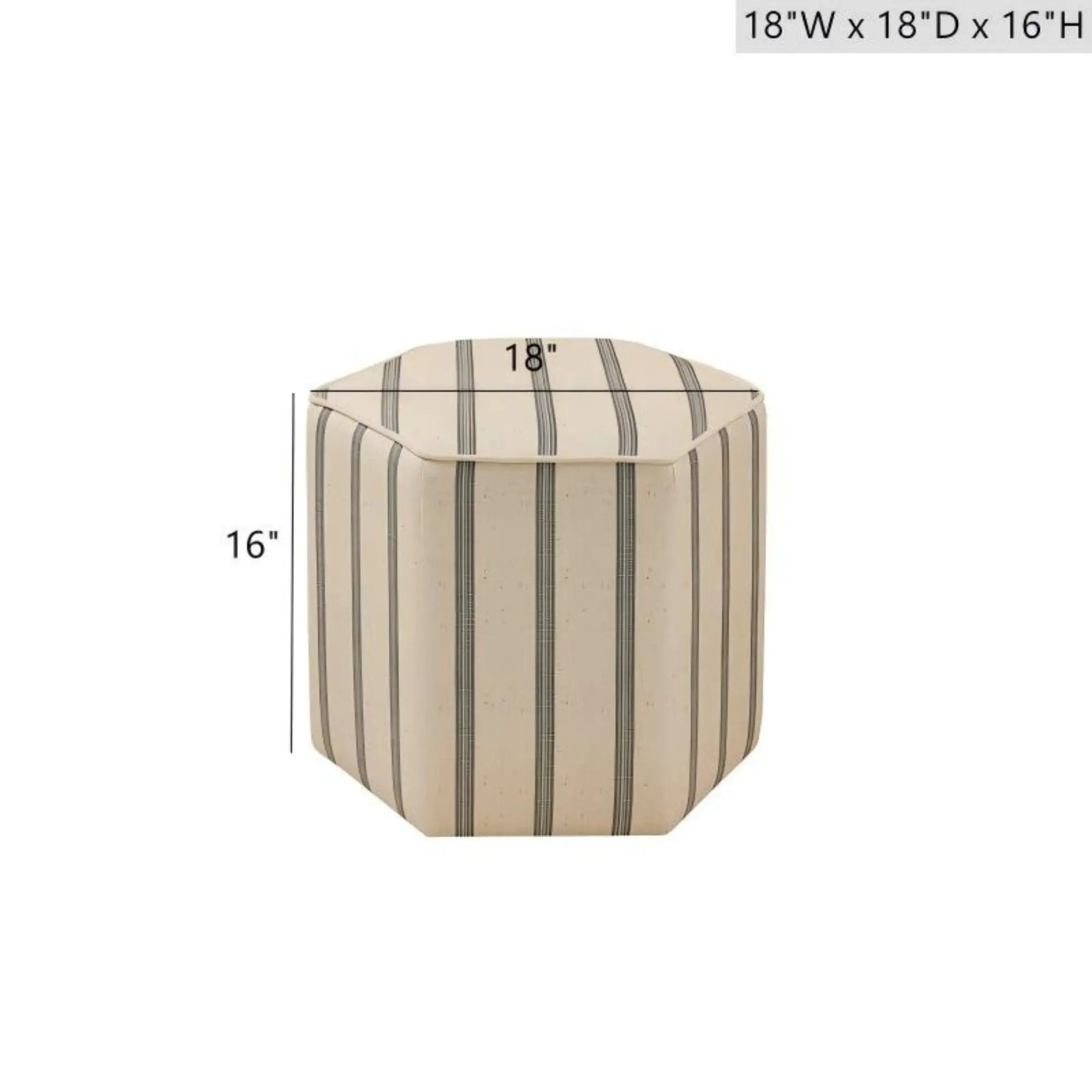 Accent Ottoman Printed Stripe by Unique Piece Furniture
