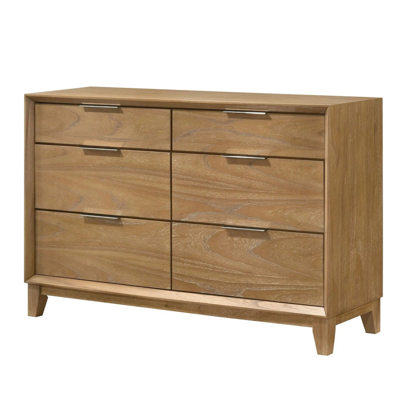 6 Drawer Storage Dresser, Bedroom Furniture - Natural Wood by Unique Piece Furniture