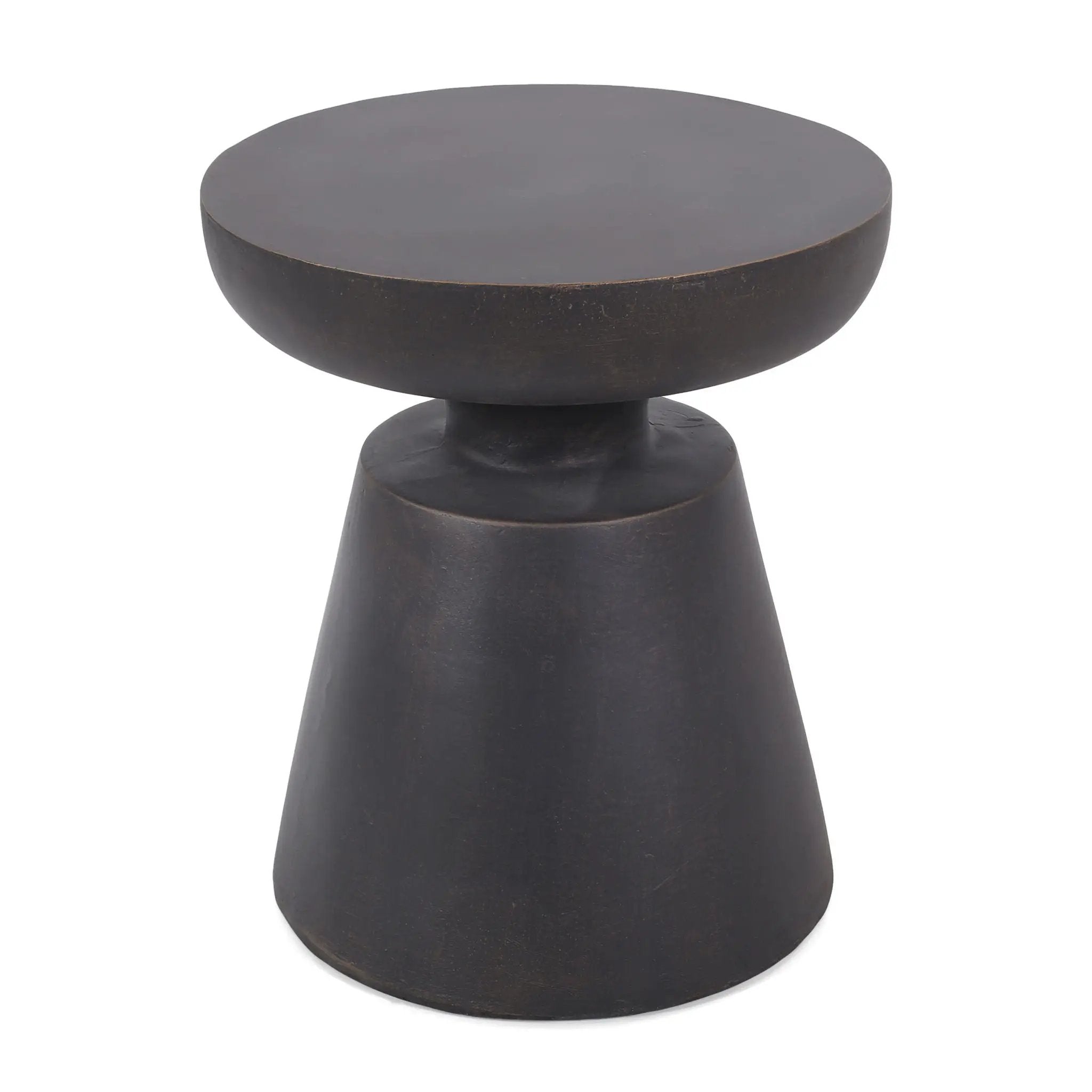 Outdoor Lightweight Concrete End Table with Half Sphere Top - Copper by HouseOfZazla