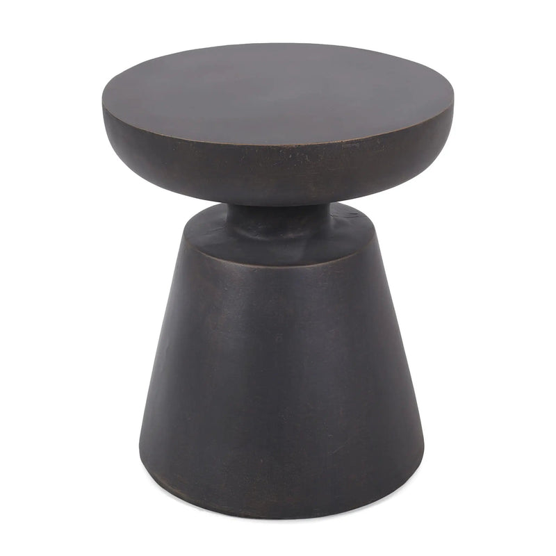Outdoor Lightweight Concrete End Table with Half Sphere Top - Copper by HouseOfZazla