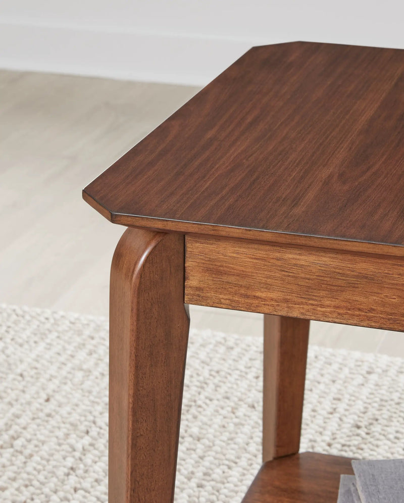 Trenmour - Square End Table - Medium Brown by Unique Piece Furniture