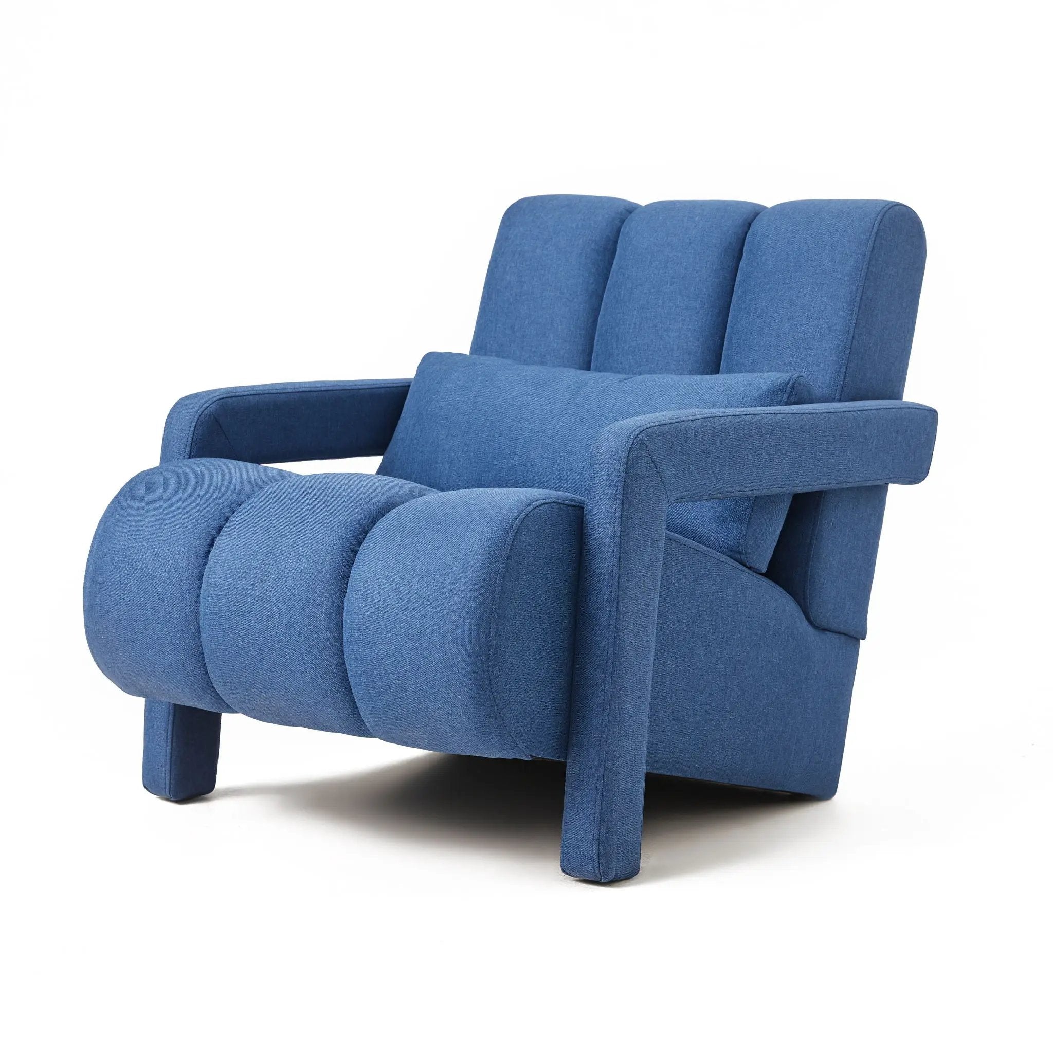 Upholstered Accent Chair With Pillow, Designed For Living Room - Navy Blue by HouseOfZazla
