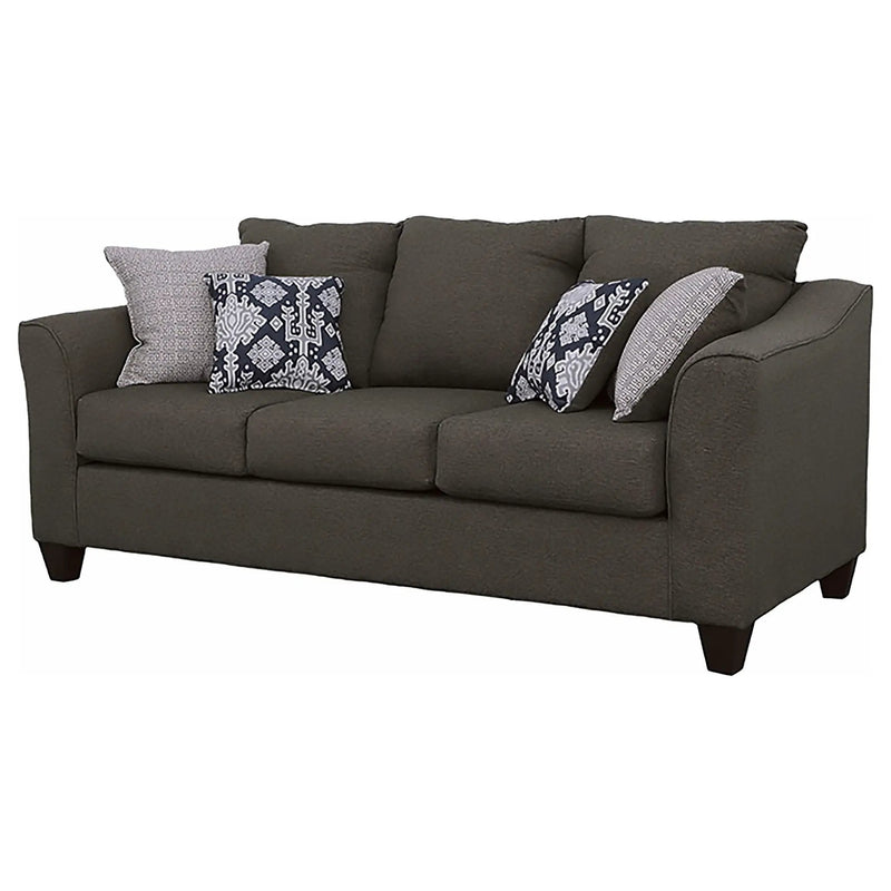 Salizar Upholstered Flared Arm Sofa Charcoal Grey by Unique Piece Furniture