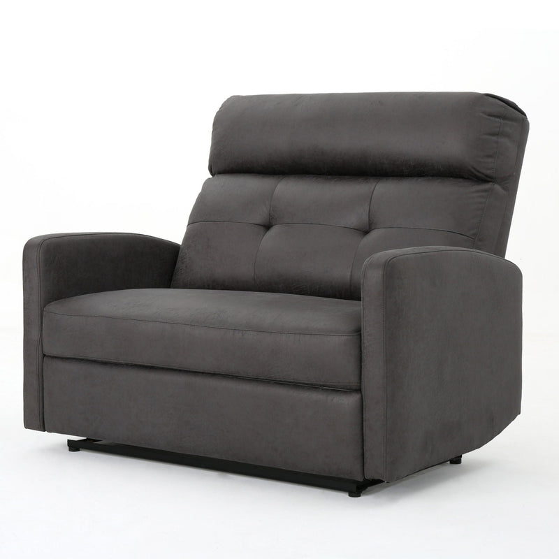 Alma - Contemporary Upholstered Loveseat Recliner - Slate by HouseOfZazla