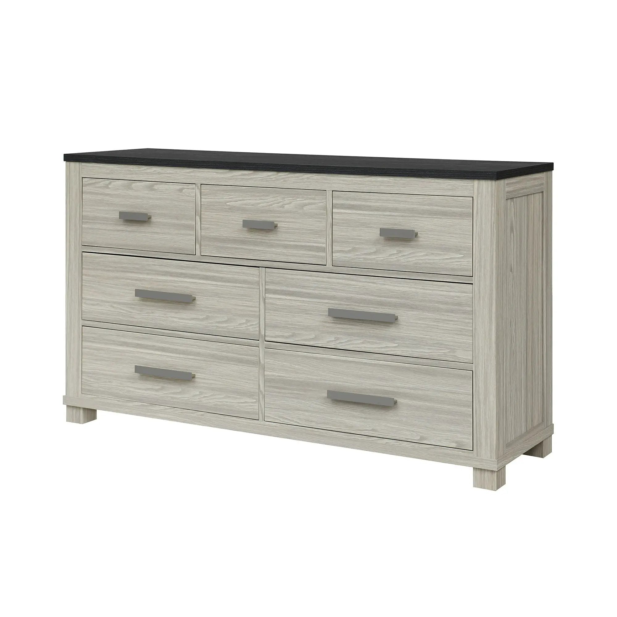 Augusta - Dresser, 7 Spacious Drawers, Block Feet - Beige Brown by HouseOfZazla