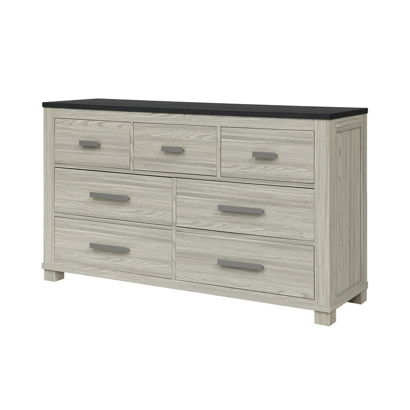 Augusta - Dresser, 7 Spacious Drawers, Block Feet - Beige Brown by HouseOfZazla