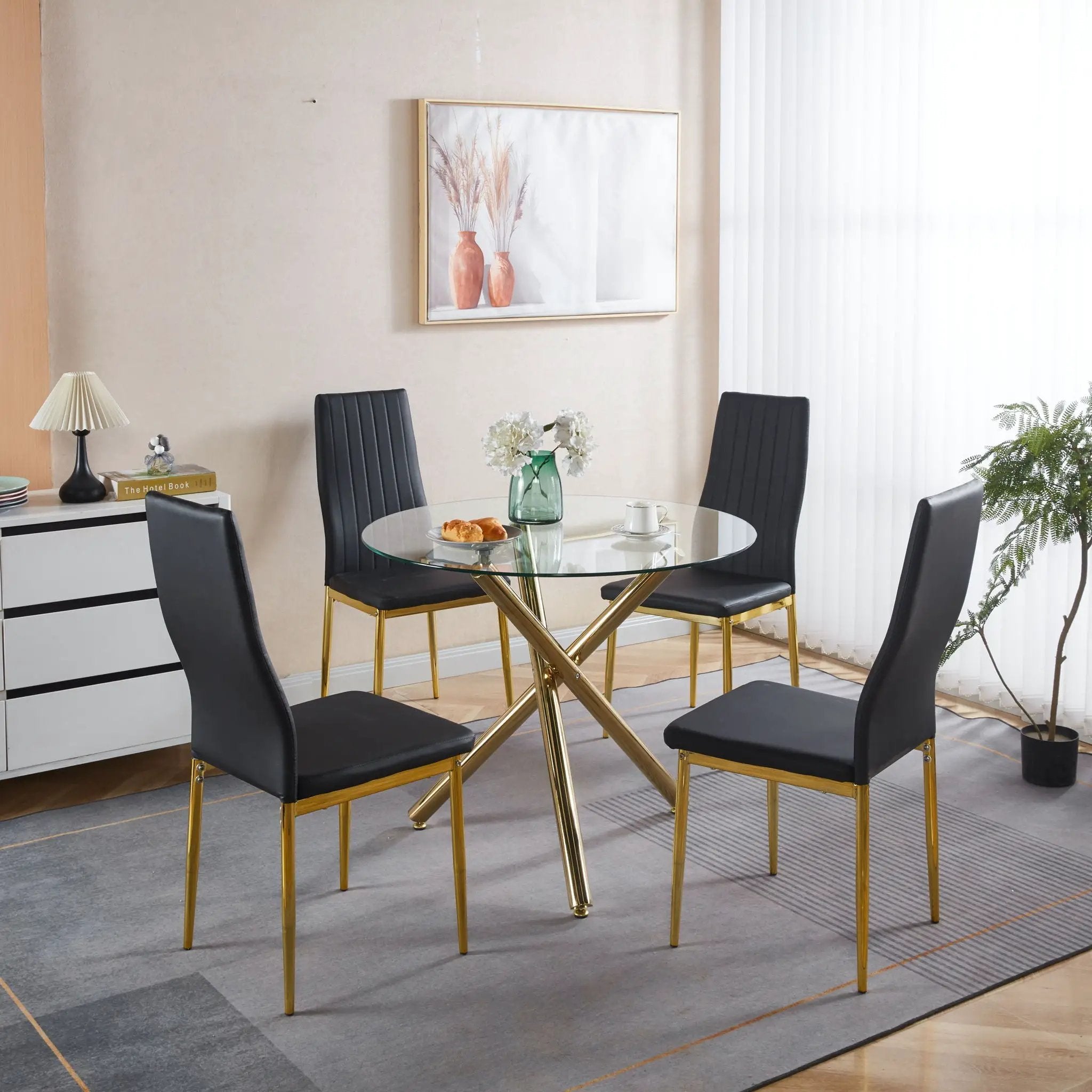 Dining Chair (Set of 4) - Golden Black by Unique Piece Furniture