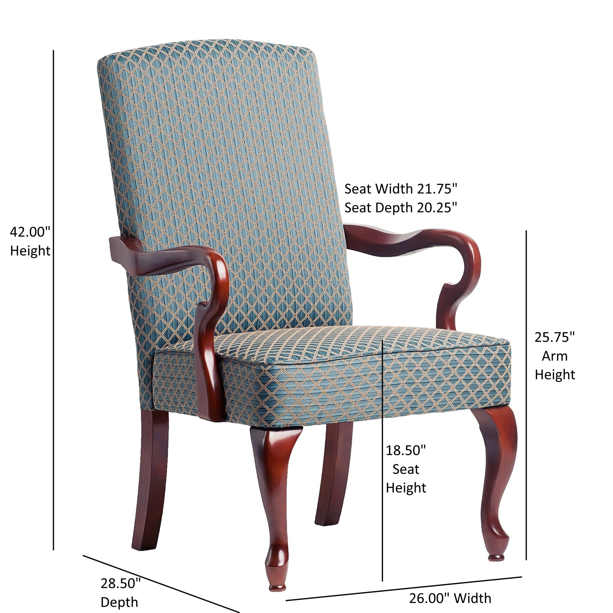 Delaney - Elegant Gooseneck Arm Chair With High Back by HouseOfZazla
