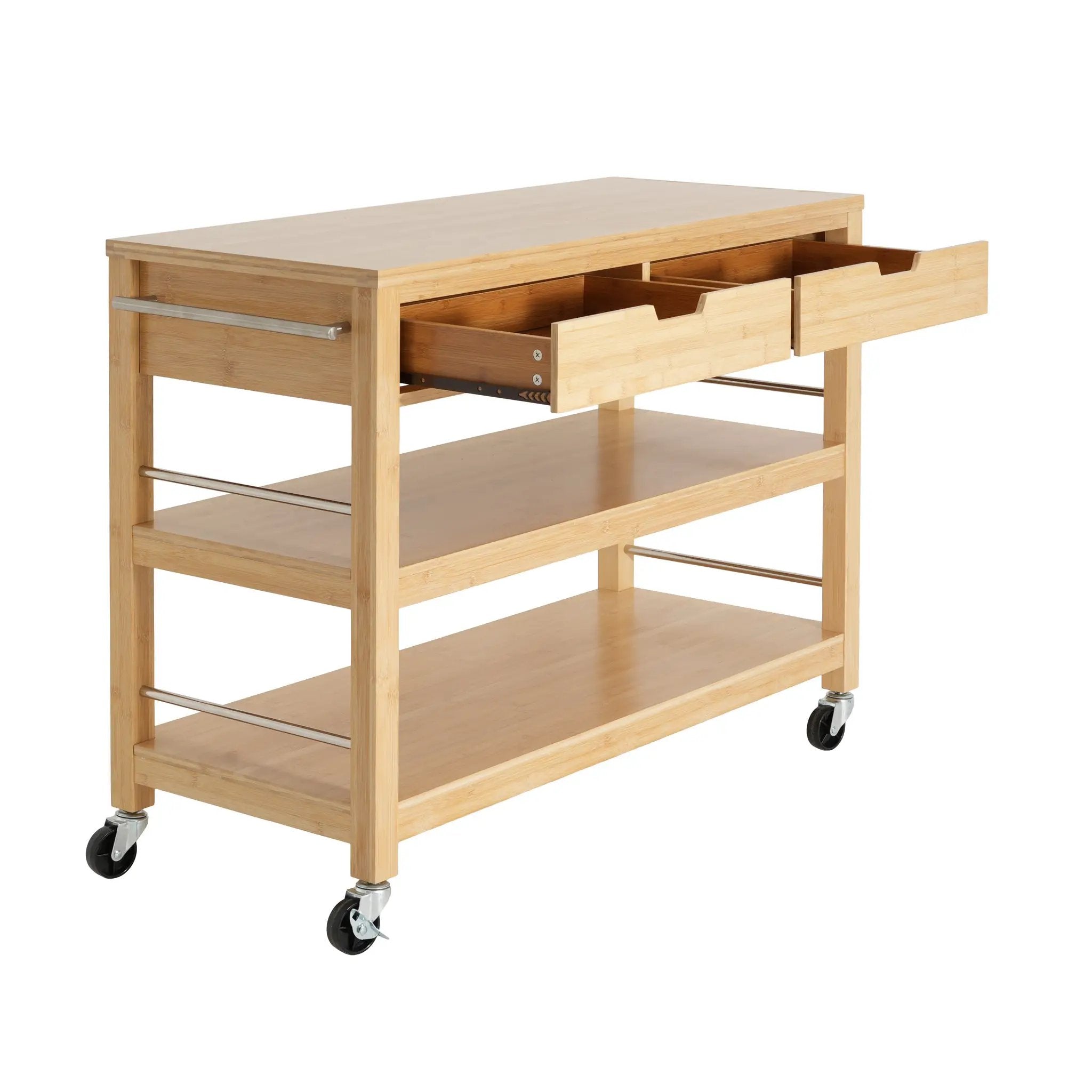 Indoor Multifunctional Bamboo Kitchen Cart by HouseOfZazla