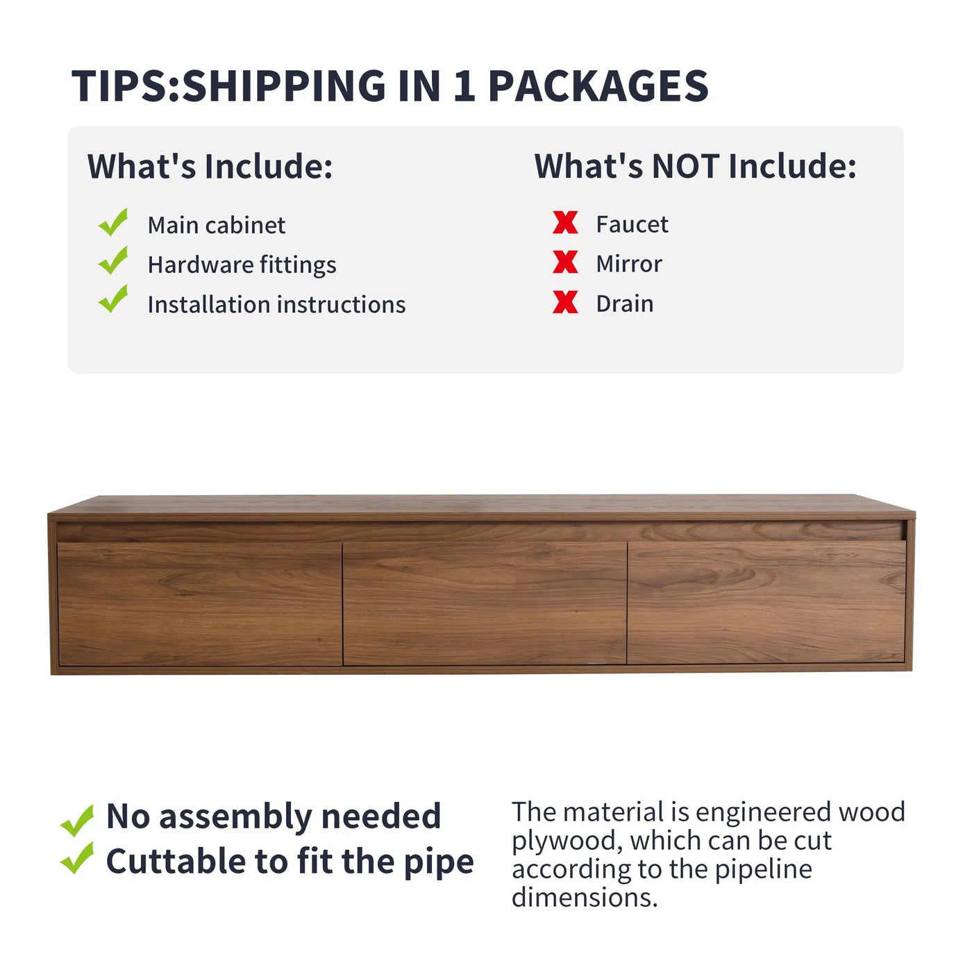Modern Minimalist Bathroom Cabinet With Soft Close Drawers And Floating Mounting Design by Unique Piece Furniture