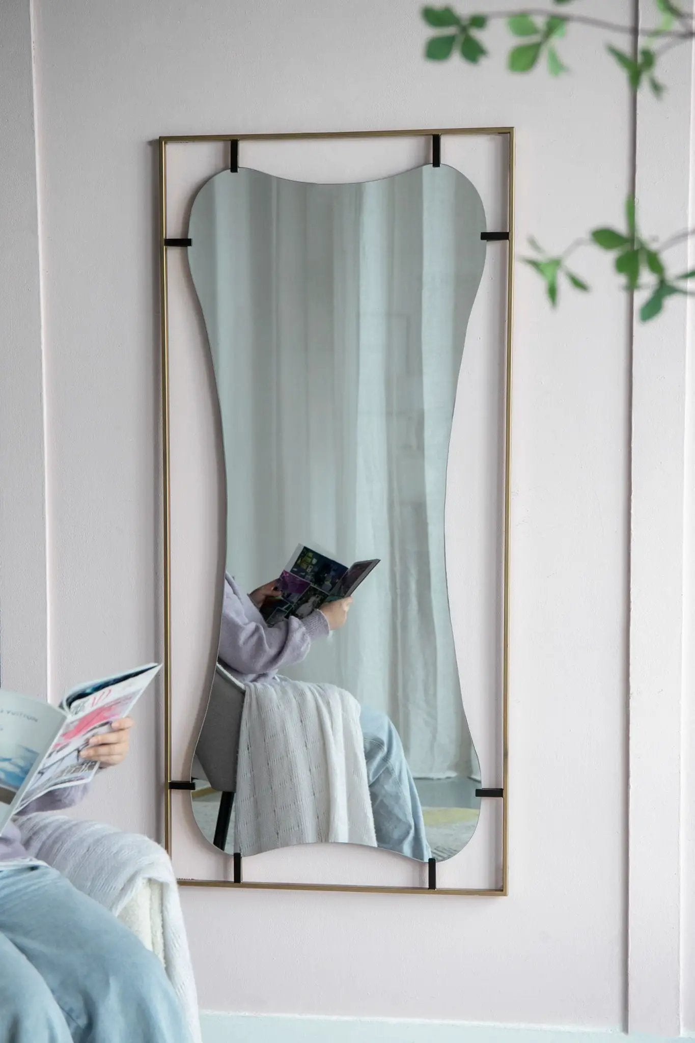Poppy Mirror With Metal Frame Contemporary Design For Bathroom, Entryway Wall Decor by Unique Piece Furniture