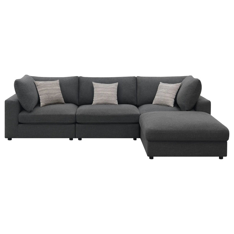 Serene 4-piece Upholstered Modular Sectional Sofa Charcoal by Unique Piece Furniture