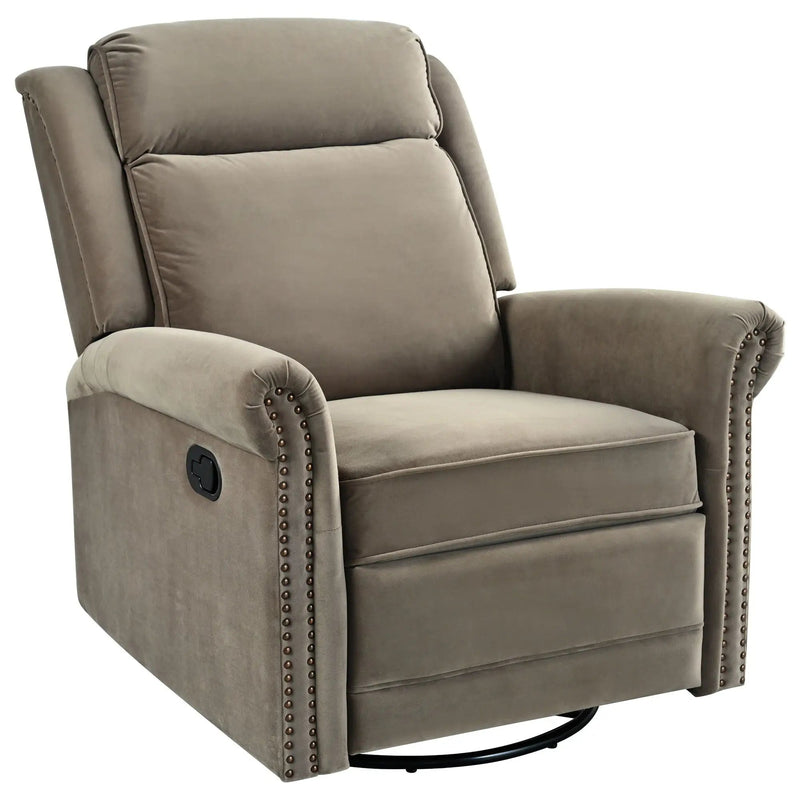 360 Degrees Swivel Recliner Manual Rocking Recliner Home With Adjustable Backrest by Unique Piece Furniture
