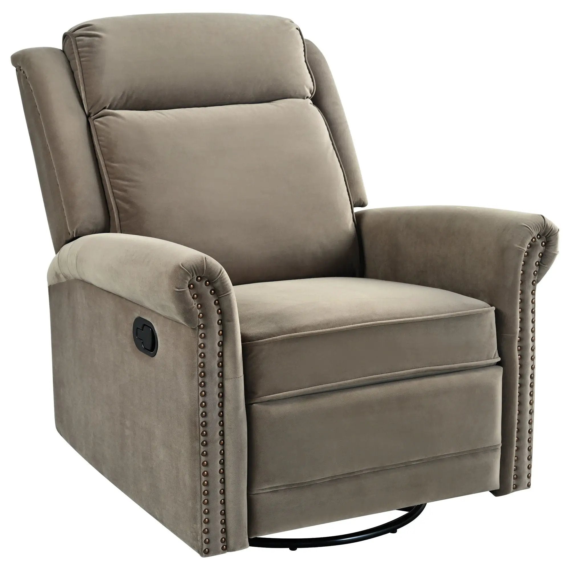 360 Degrees Swivel Manual Rocking Recliner with Adjustable Backrest by HouseOfZazla
