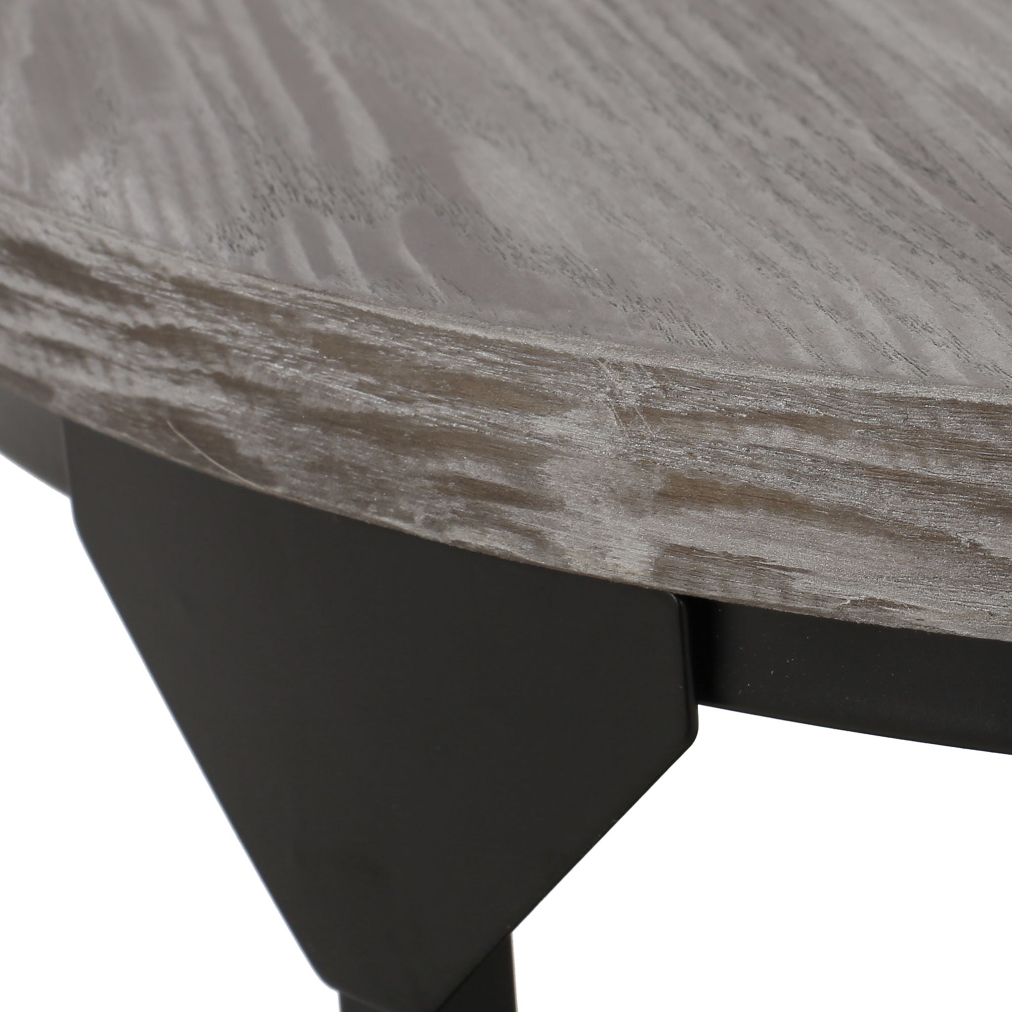 Coffee Table With Wood Patterned Tabletop And Iron Frame - Gray by HouseOfZazla